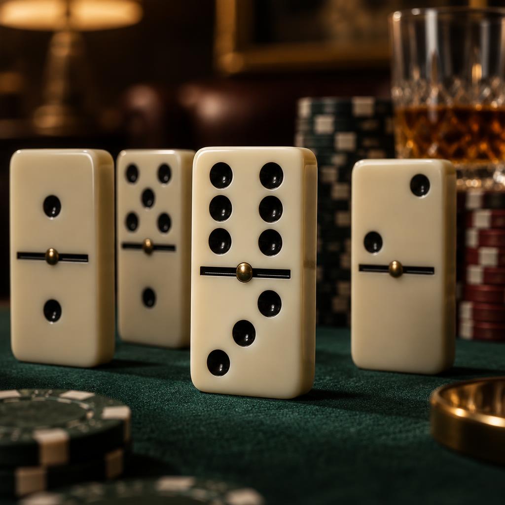 Pyès domino sou tab vèt